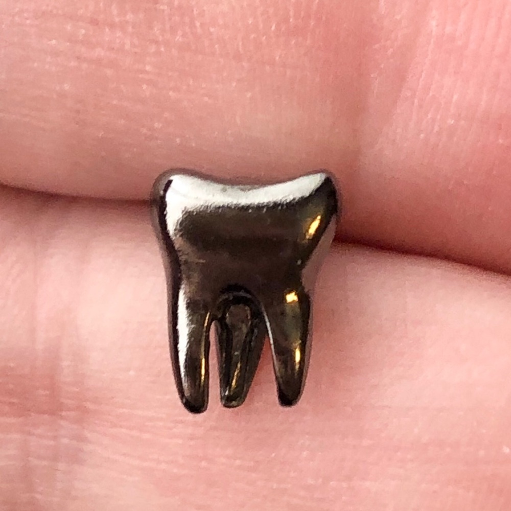 Stunning Titanium Stud Tooth Earring - image 1
